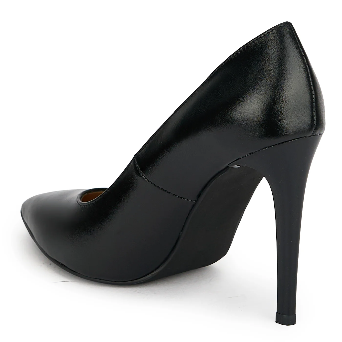 Pantofi dama din piele naturala neagra cu toc subtire 10 cm 19389 - Image 2