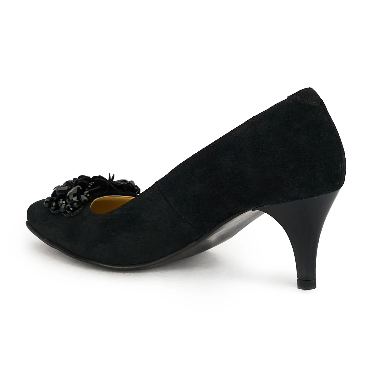Pantofi dama din piele naturala neagra cu toc subtire 17532 - Image 2