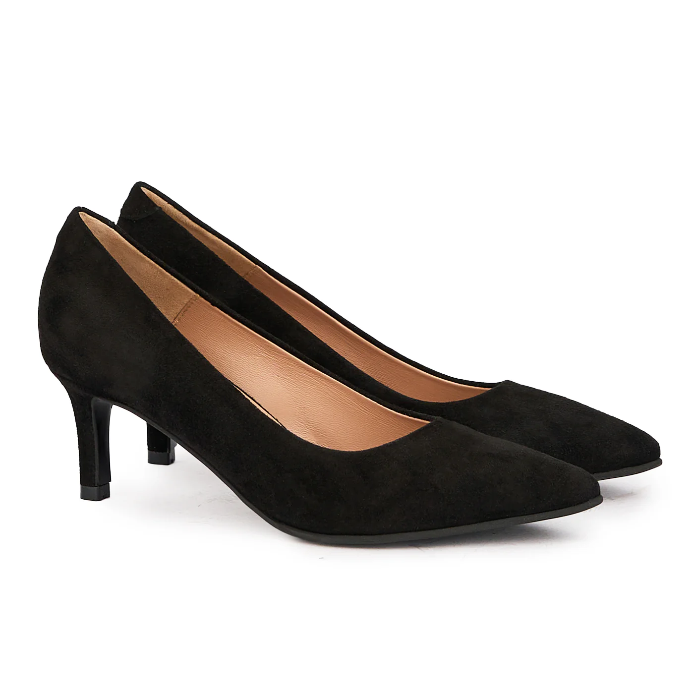 Pantofi dama din piele naturala neagra cu toc subtire 6 cm 17143 - Image 4