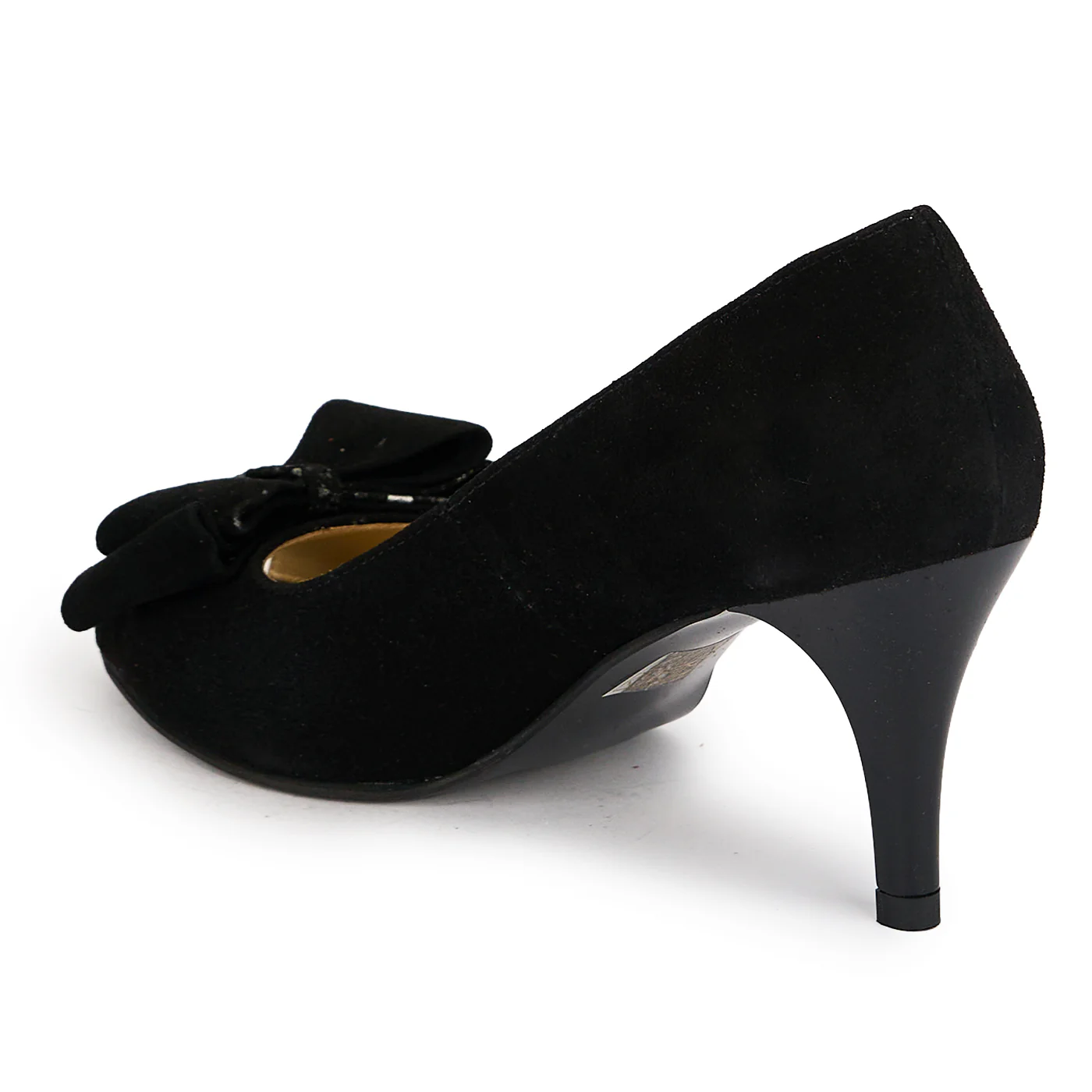 Pantofi damă din piele naturală neagra cu toc subtire 7.5 cm 19571 - Image 2