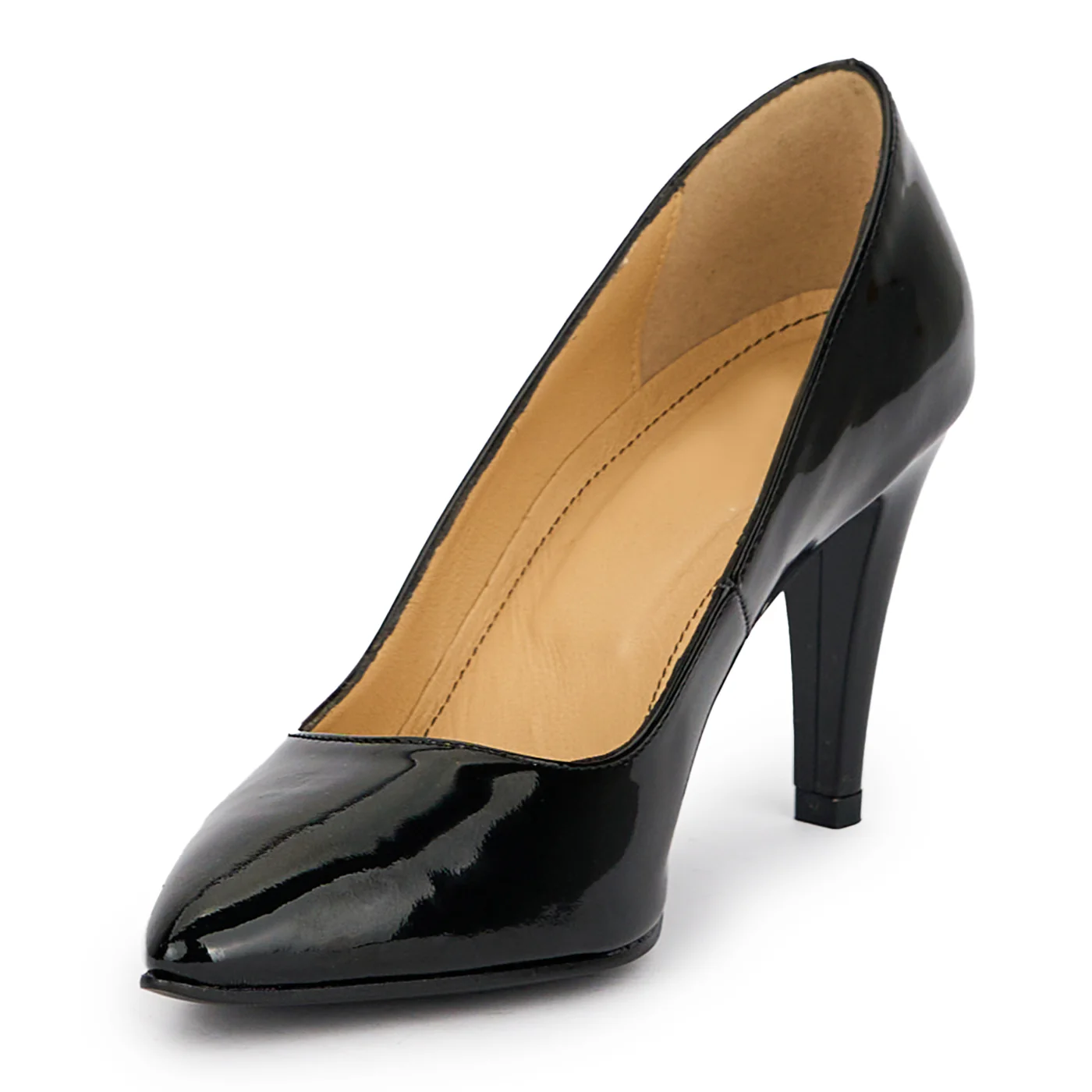 Pantofi dama din piele naturala neagra cu toc subtire 8.5 cm 15308 - Image 3