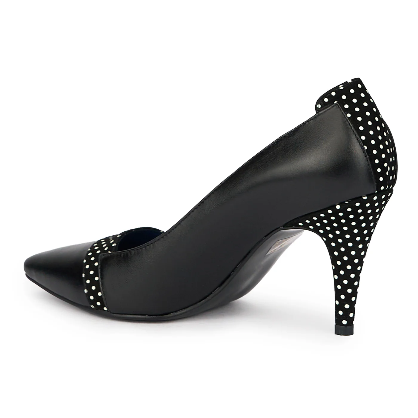 Pantofi dama din piele naturala neagra cu toc subtire 8.5 cm 15555 - Image 3