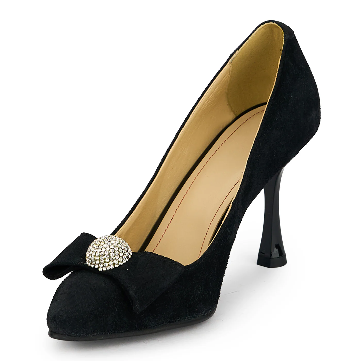 Pantofi dama din piele naturala neagra cu toc subtire 8.5 cm 19468 - Image 3
