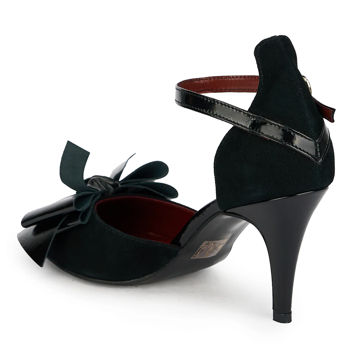 Pantofi dama din piele naturala neagra cu toc subtire 8.5 cm 19829 - Image 2