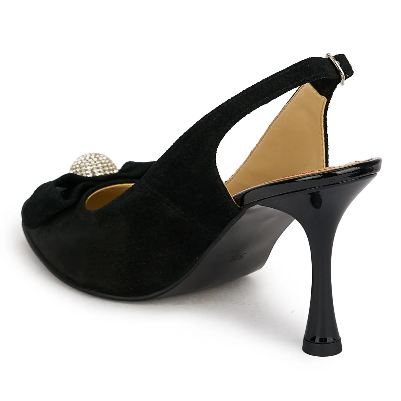 Pantofi dama din piele naturala neagra cu toc subtire 8.5 cm 19874 - Image 2