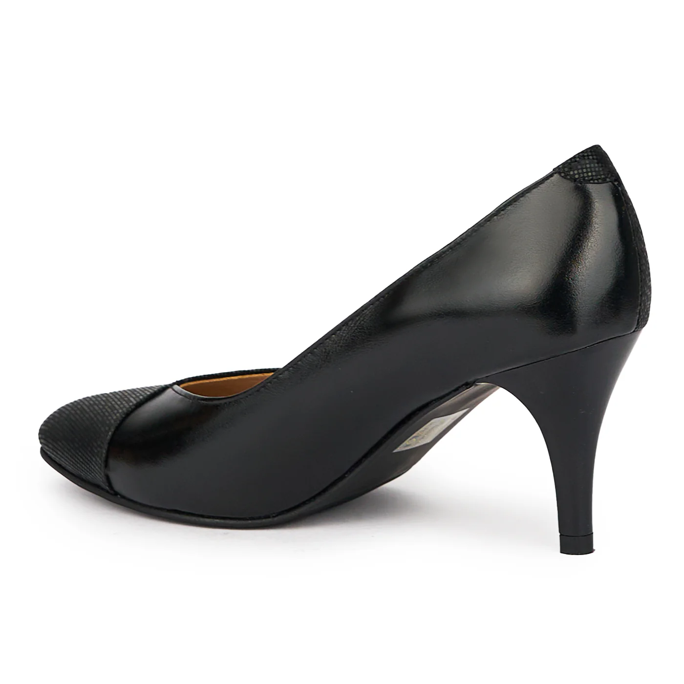 Pantofi dama din piele naturala neagra cu toc subtire  8 cm 15462 - Image 2