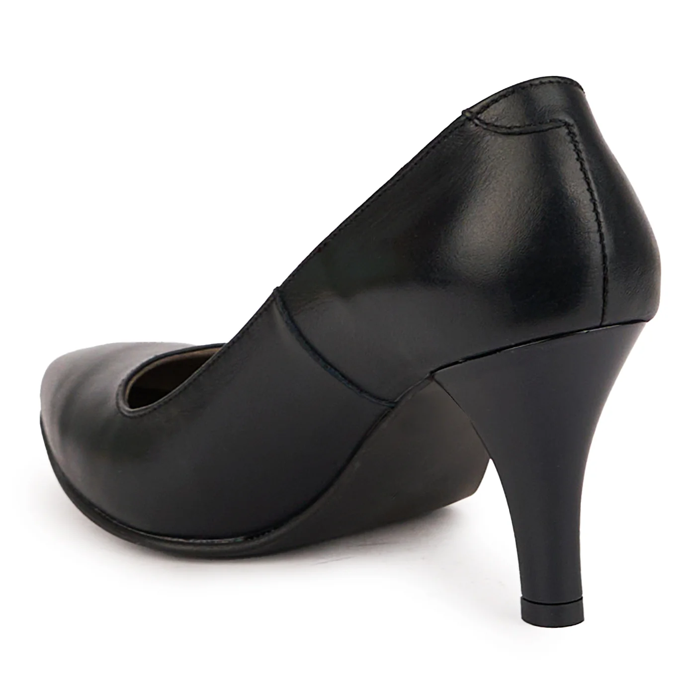 Pantofi dama din piele naturala neagra cu toc subtire 8 cm 16760 - Image 2