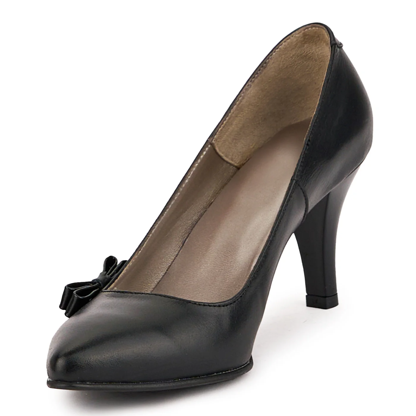 Pantofi dama din piele naturala neagra cu toc subtire 8 cm 16760 - Image 3