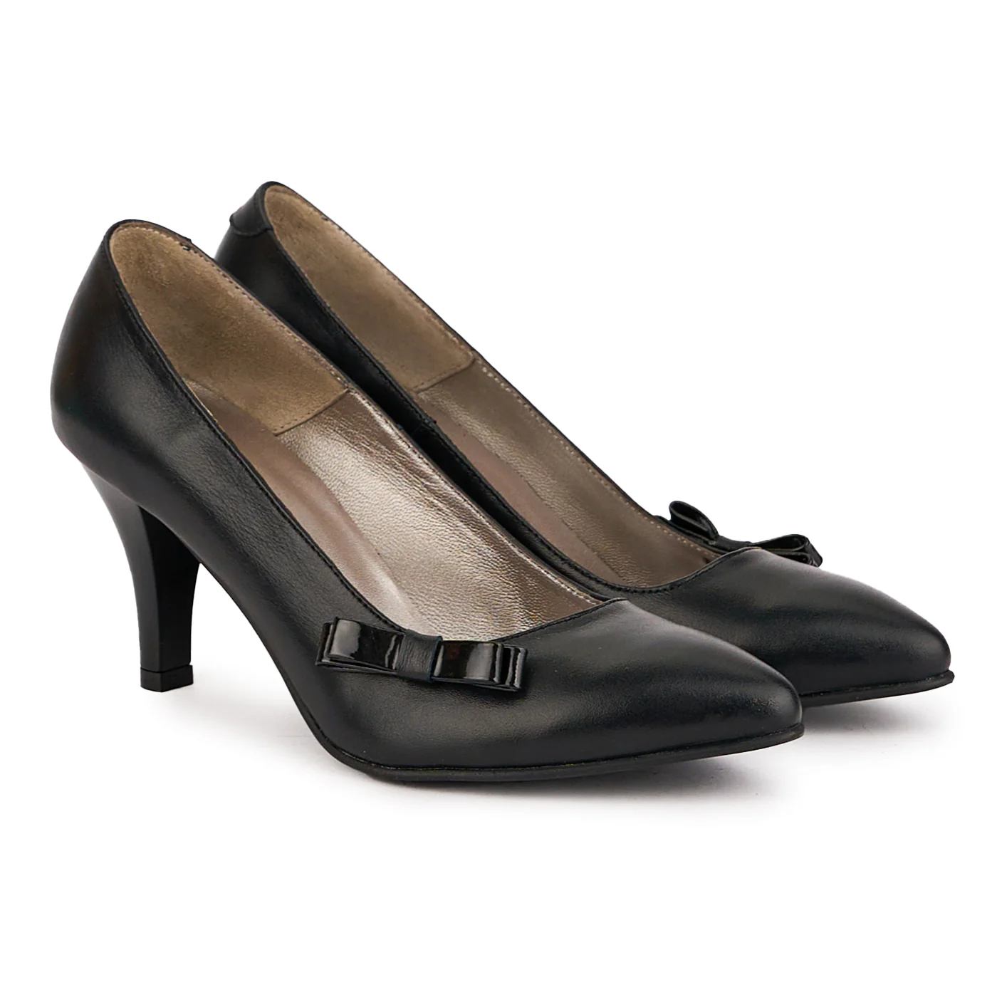 Pantofi dama din piele naturala neagra cu toc subtire 8 cm 16760 - Image 4