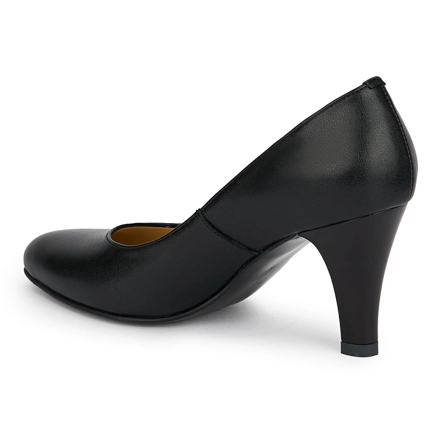 Pantofi dama din piele naturala neagra cu toc subtire 8 cm 19182 - Image 2