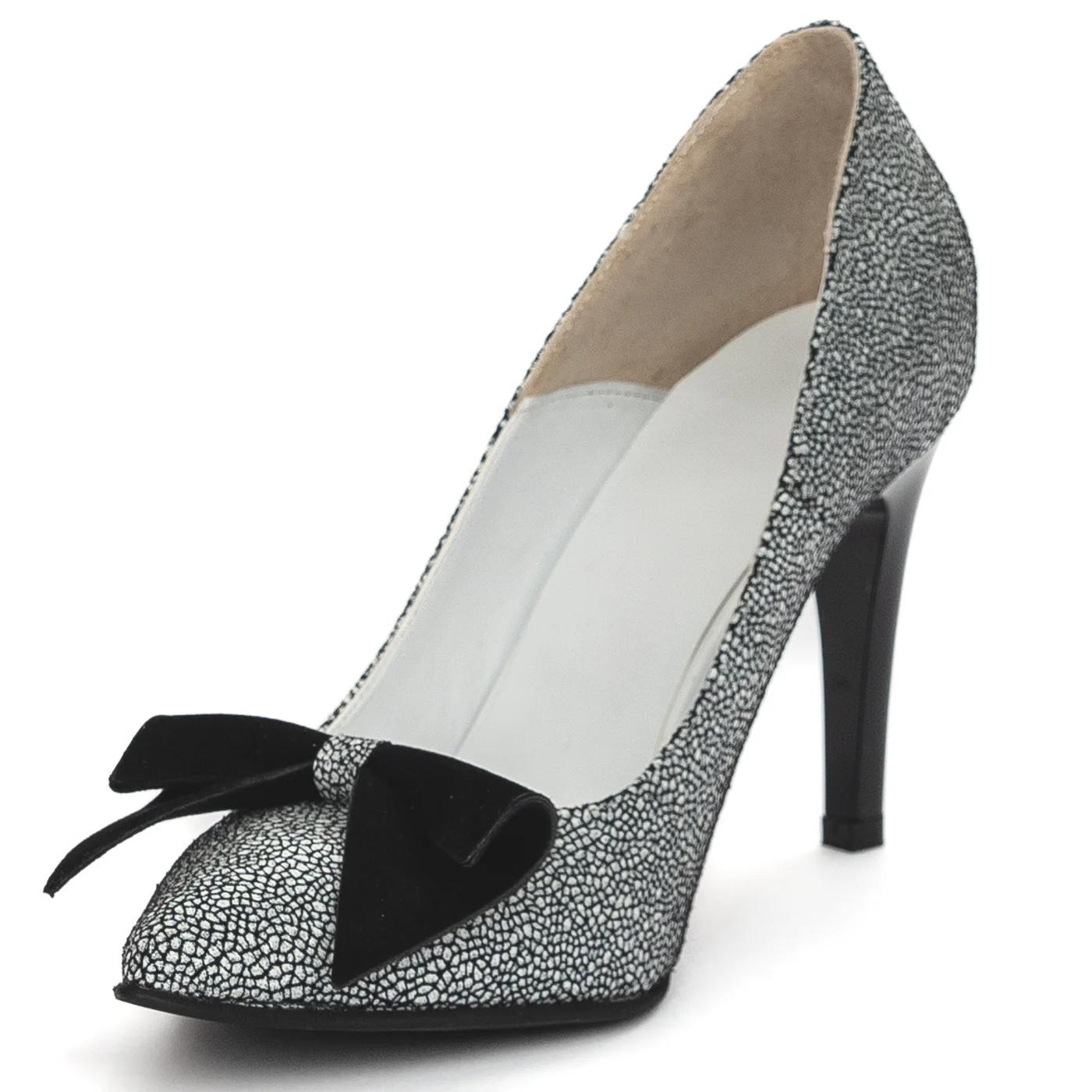 Pantofi dama din piele naturala neagra cu toc subtire 9 cm 13850 - Image 3