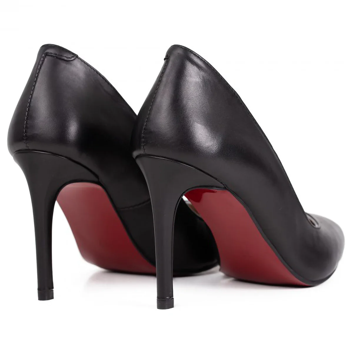 Pantofi dama din piele naturala neagra cu toc subtire 9 cm 15774 - Image 2
