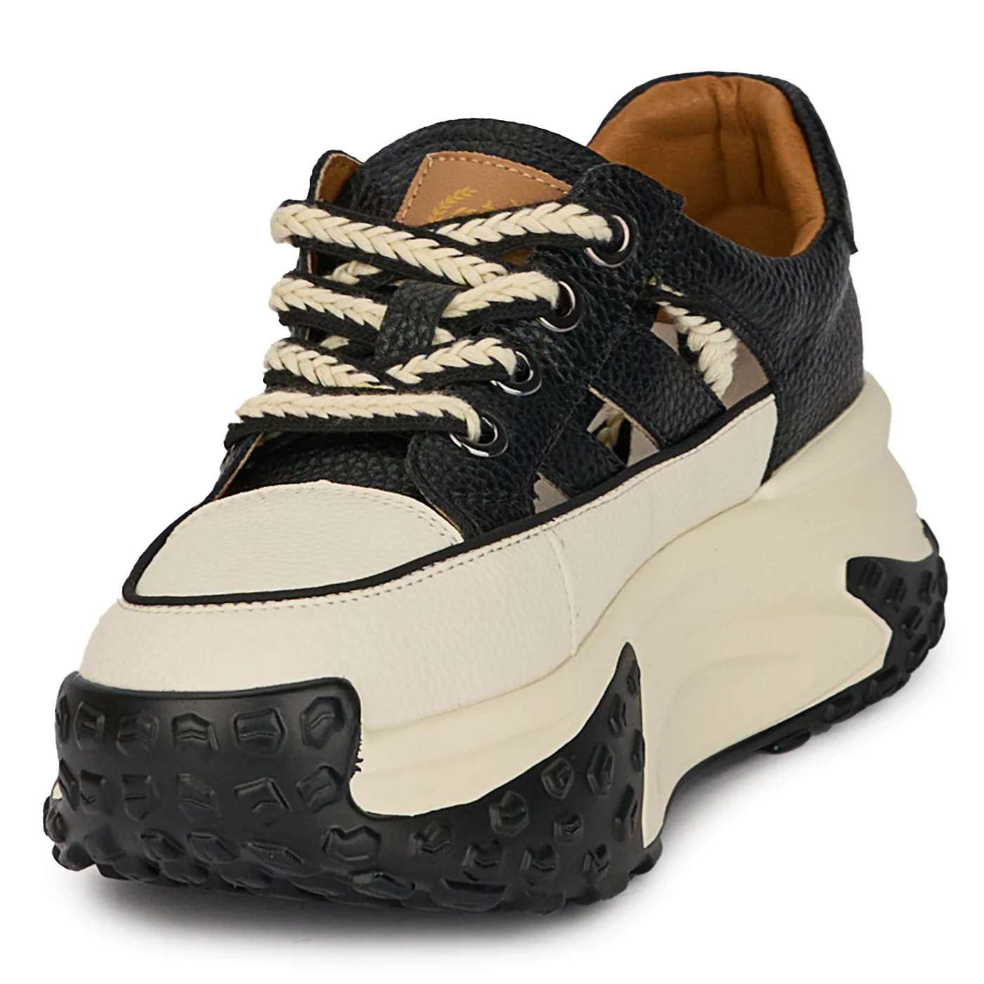 Pantofi dama din piele naturala neagra decupati lateral 17957 - Image 3
