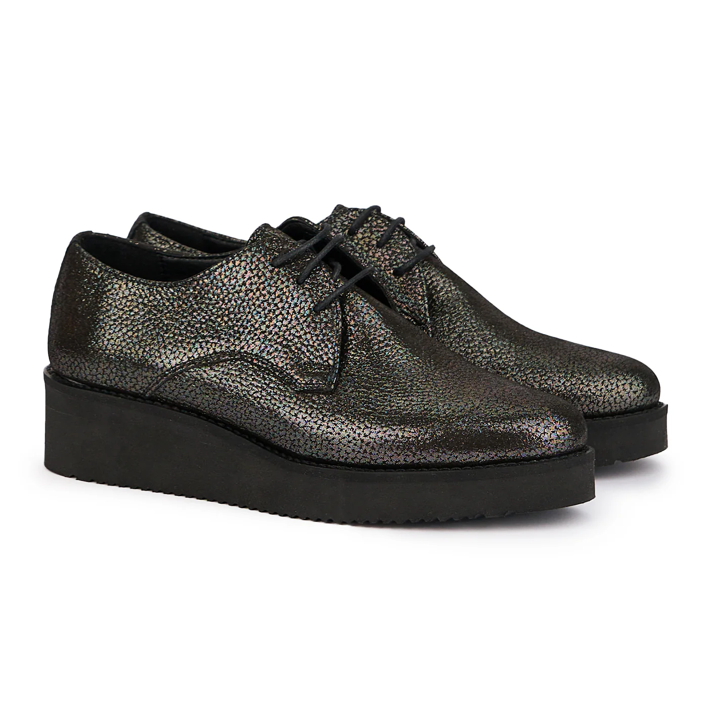 Pantofi dama din piele naturala neagra-sidefat 16961 - Image 4