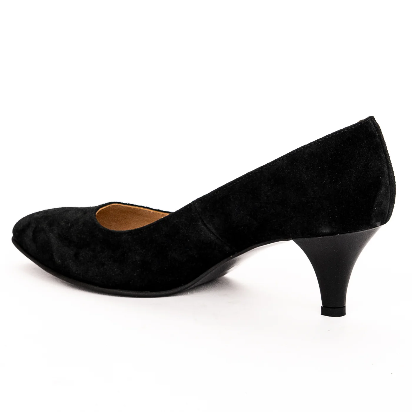 Pantofi dama din piele naturala neagra toc 6cm 13260 - Image 2