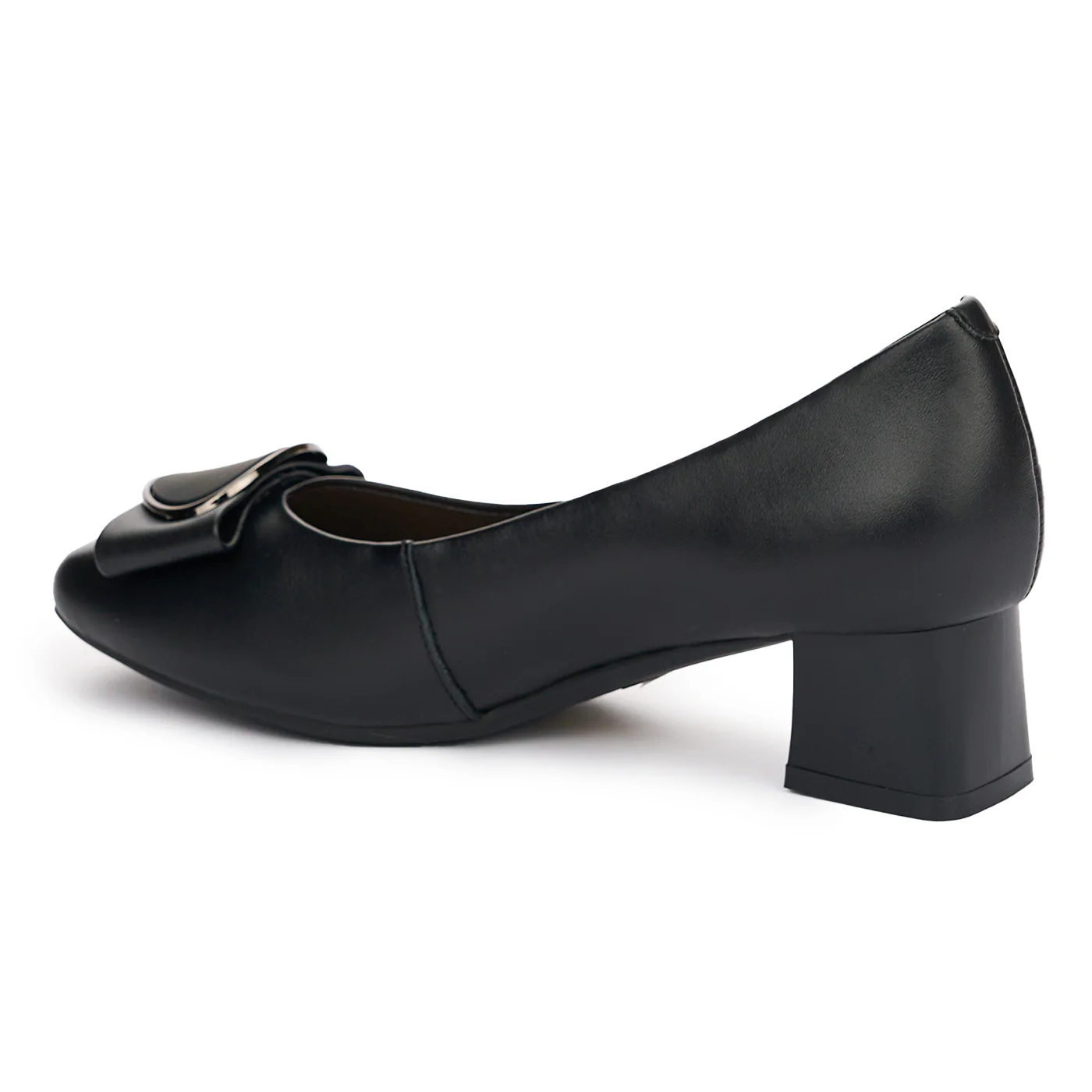 Pantofi dama din piele naturala neagra toc de 4cm 13099 - Image 2