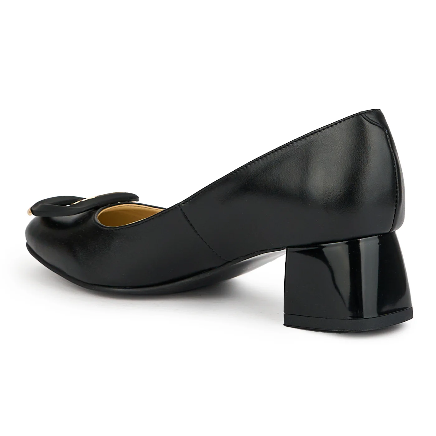 Pantofi dama din piele naturala neagra toc gros 6 cm 15099 - Image 2
