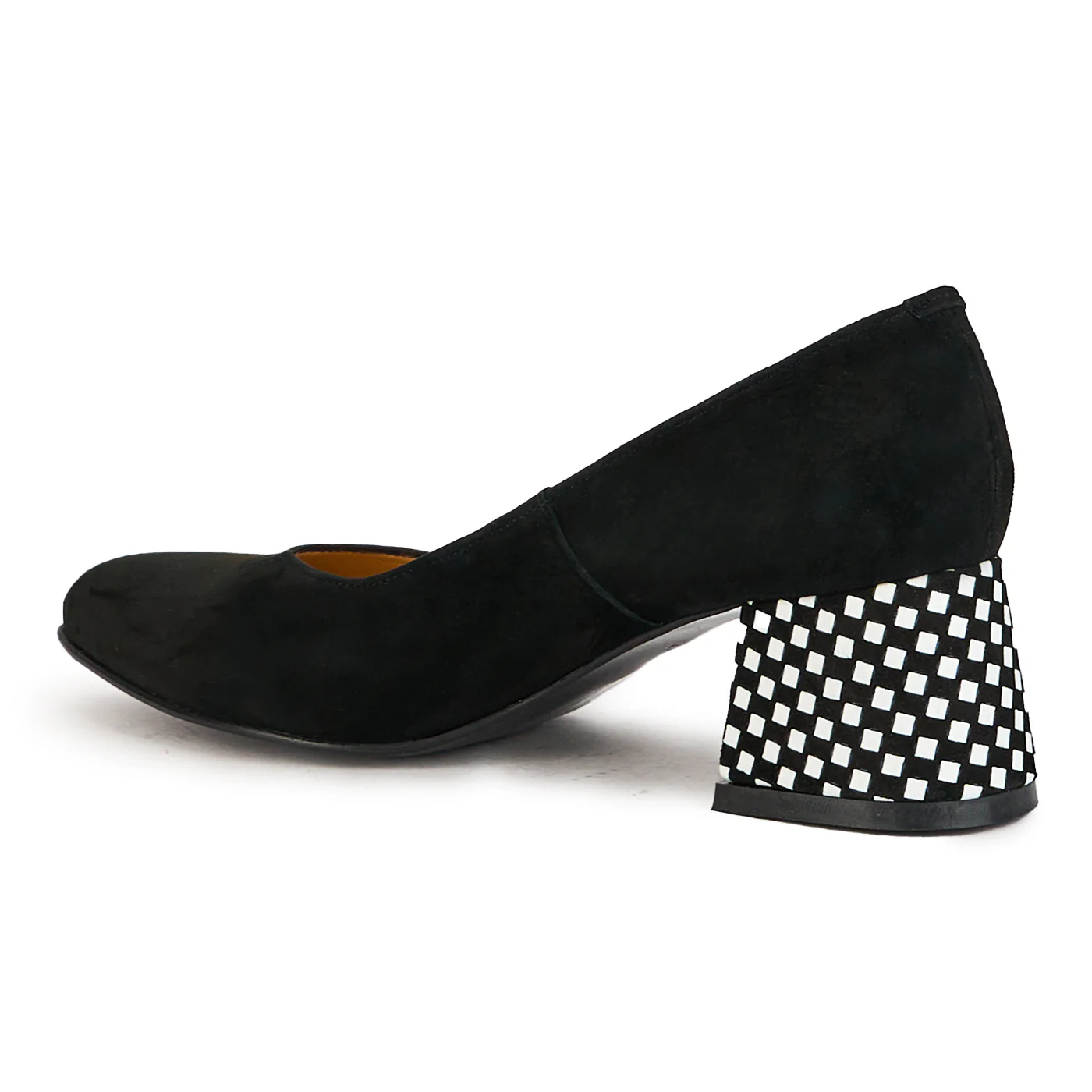 Pantofi dama din piele naturala negru cu toc gros 6 cm 17382 - Image 2