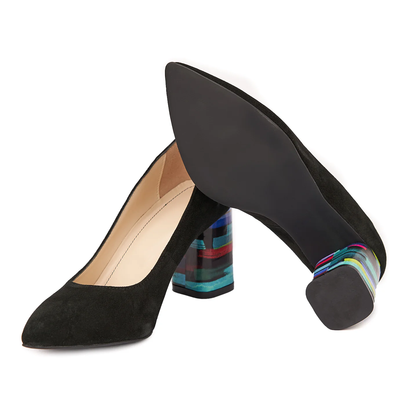 Pantofi dama din piele naturala negru toc imbracat 4427 - Image 3