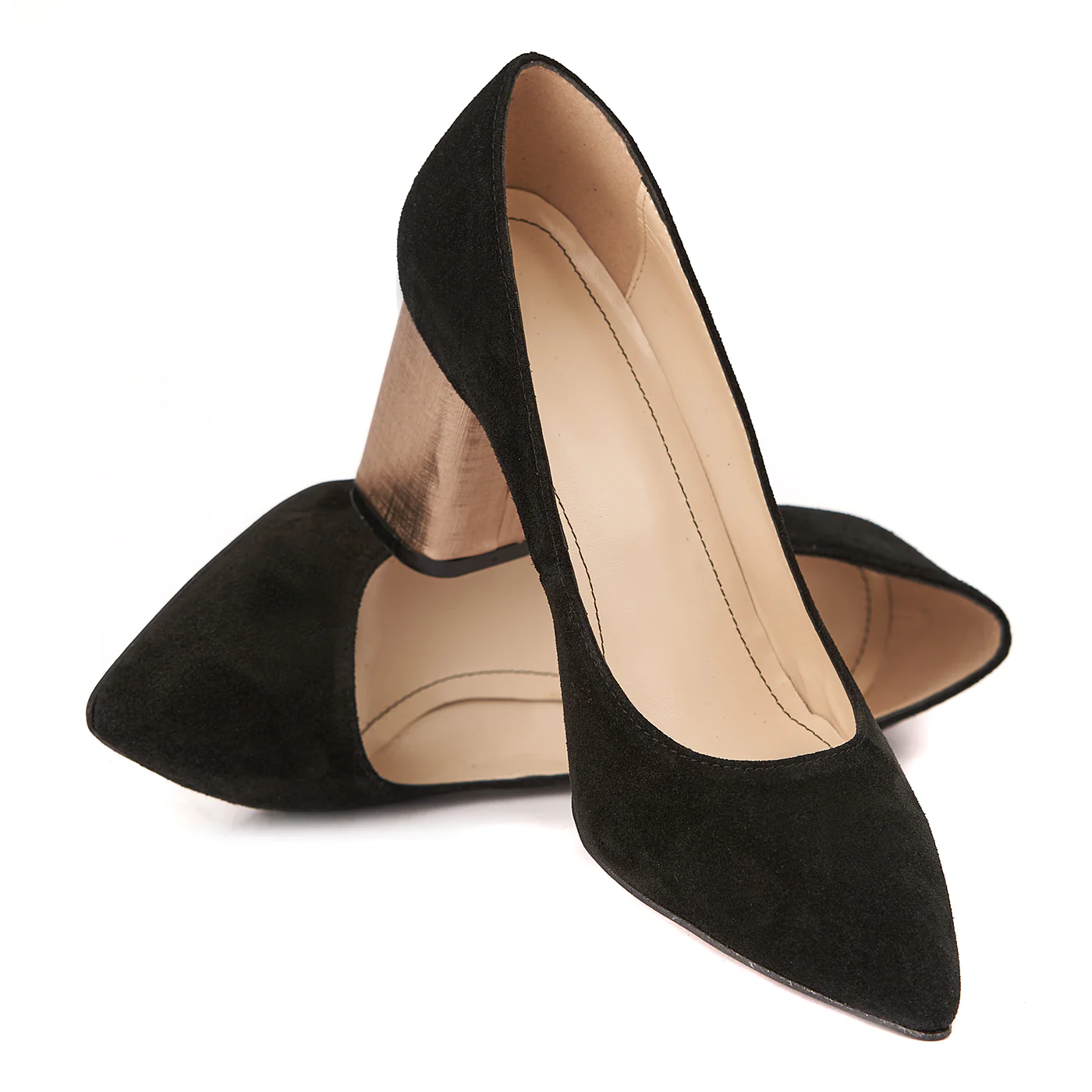 Pantofi dama din piele naturala negru toc imbracat 4430 - Image 4