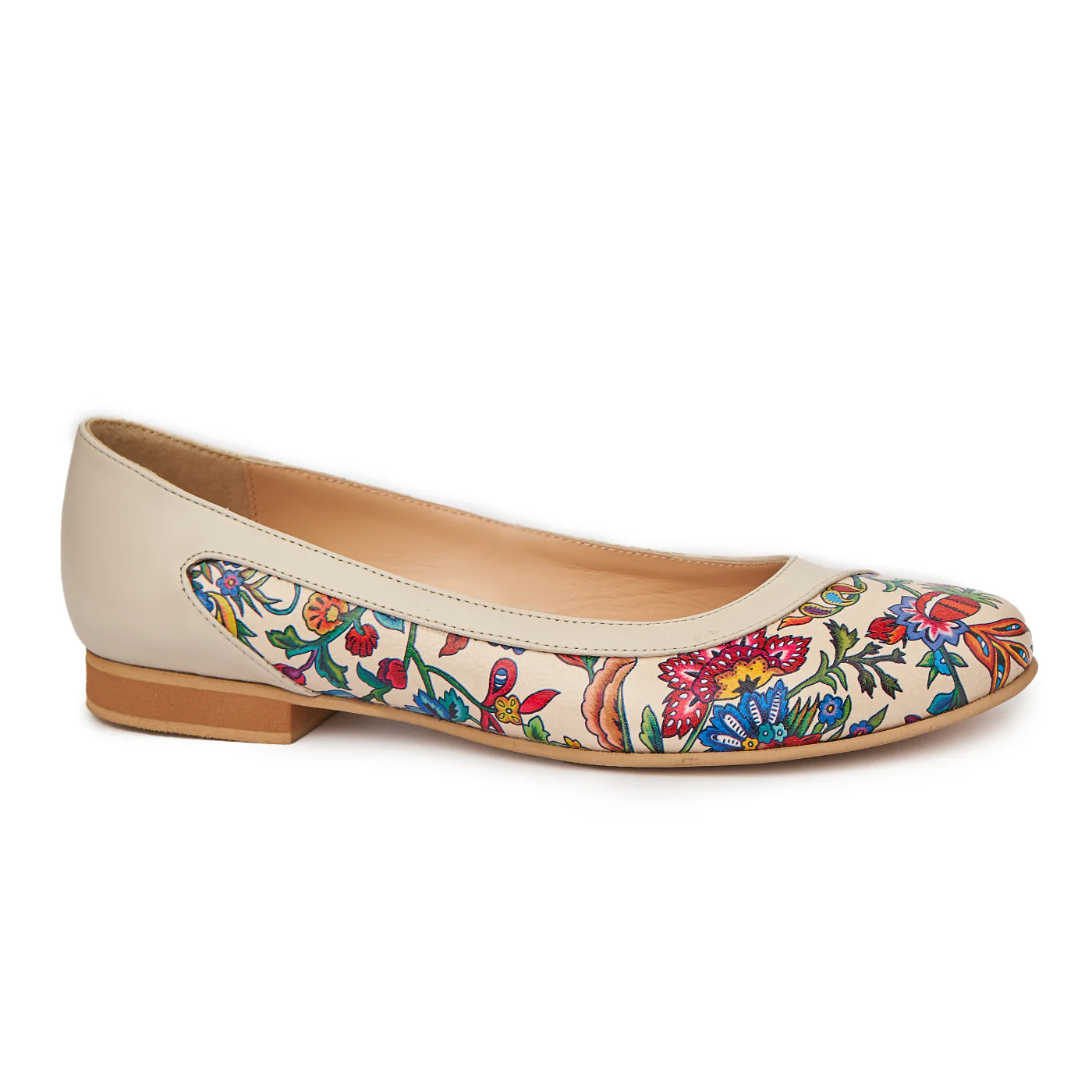 Pantofi dama din piele naturala nude 4936