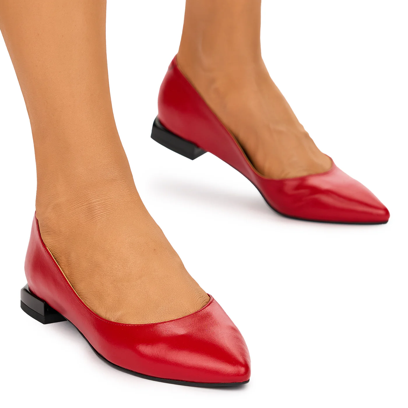 Pantofi dama din piele naturala rosie 10567 - Image 2
