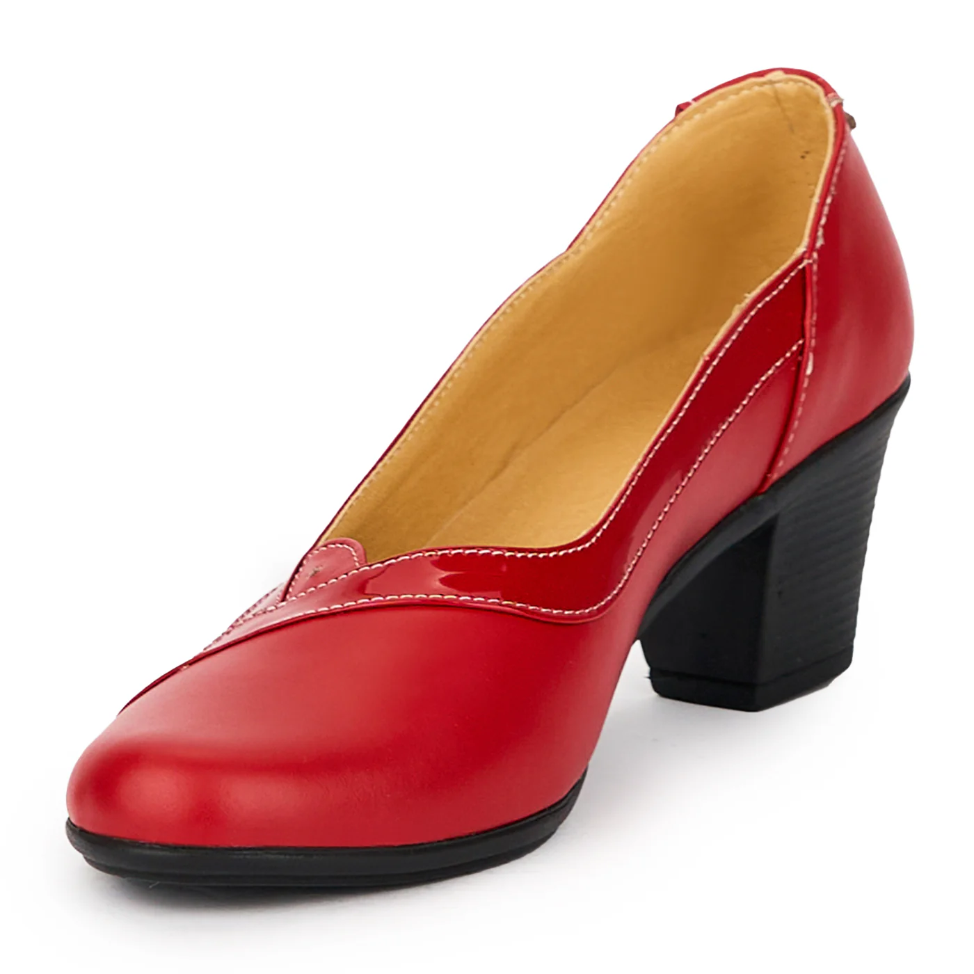 Pantofi dama din piele naturala rosie 15480 - Image 3