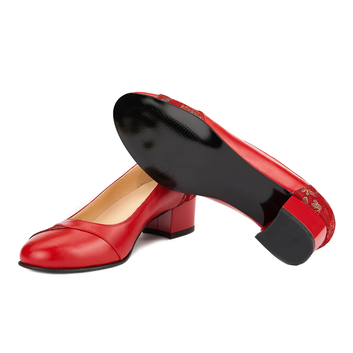 Pantofi dama din piele naturala rosie 4132 - Image 3