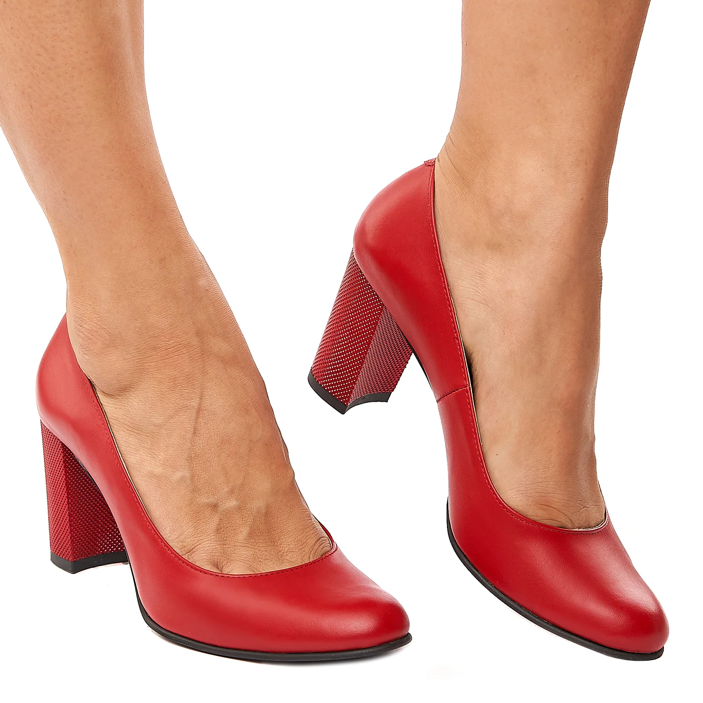 Pantofi dama din piele naturala rosie 4211 - Image 2