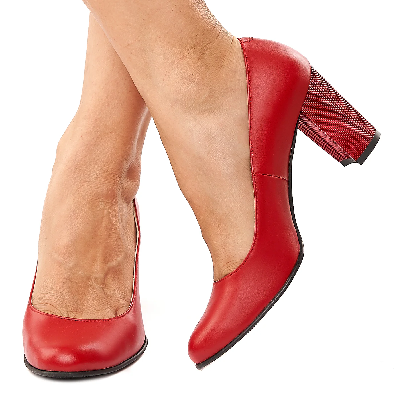 Pantofi dama din piele naturala rosie 4211 - Image 3