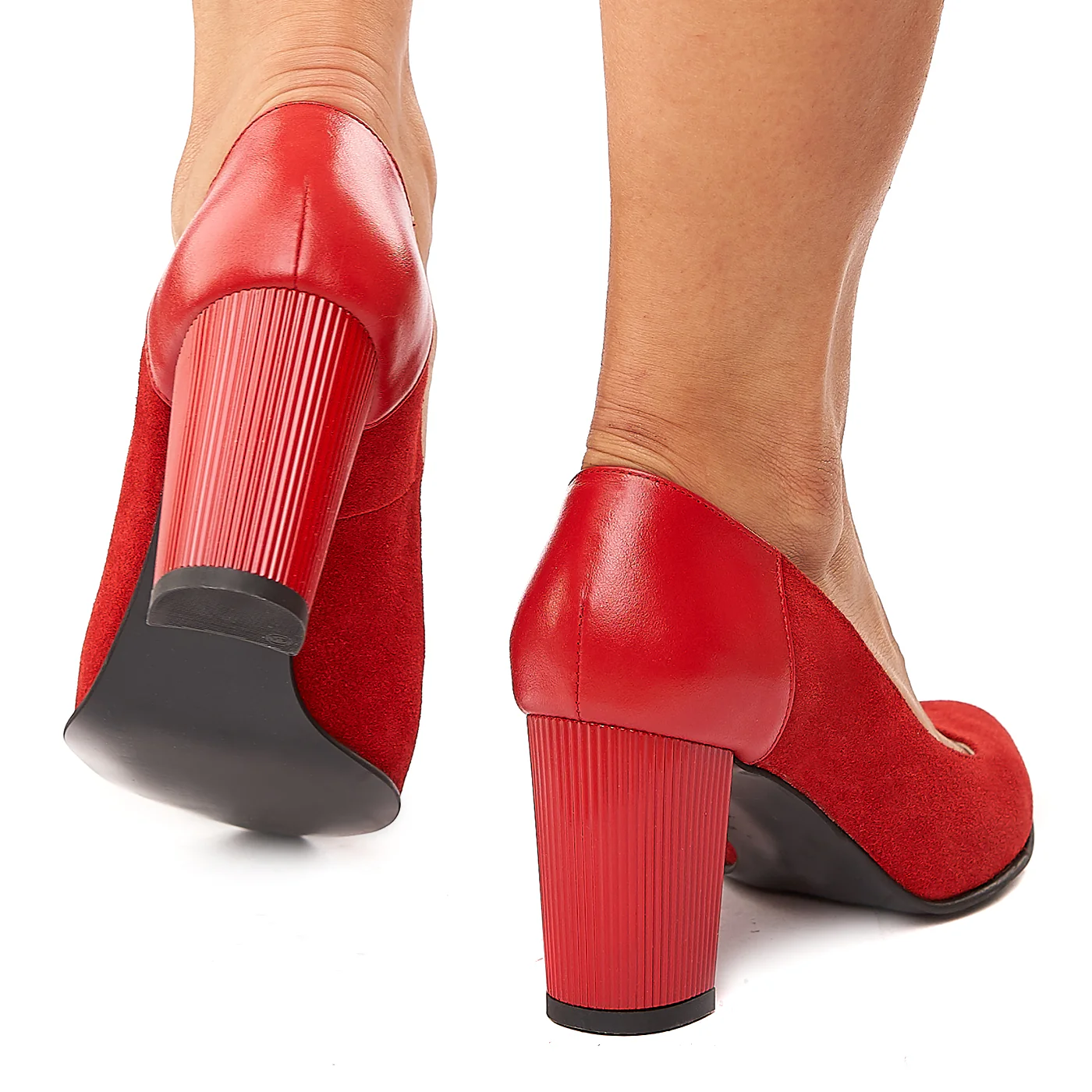 Pantofi dama din piele naturala rosie 4219 - Image 4