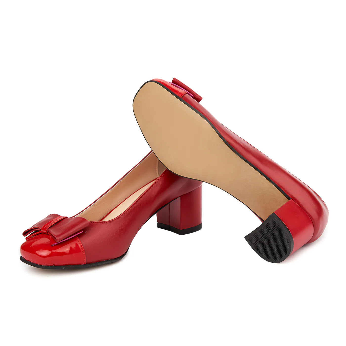 Pantofi dama din piele naturala rosie 4711 - Image 3