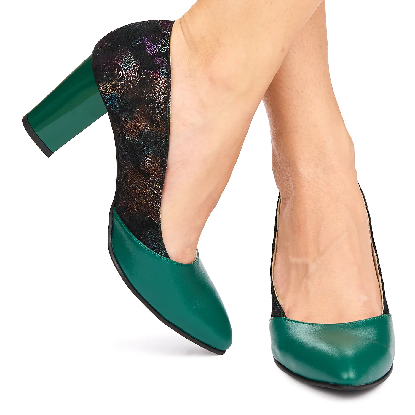 Pantofi dama din piele naturala verde 9014 - Image 3