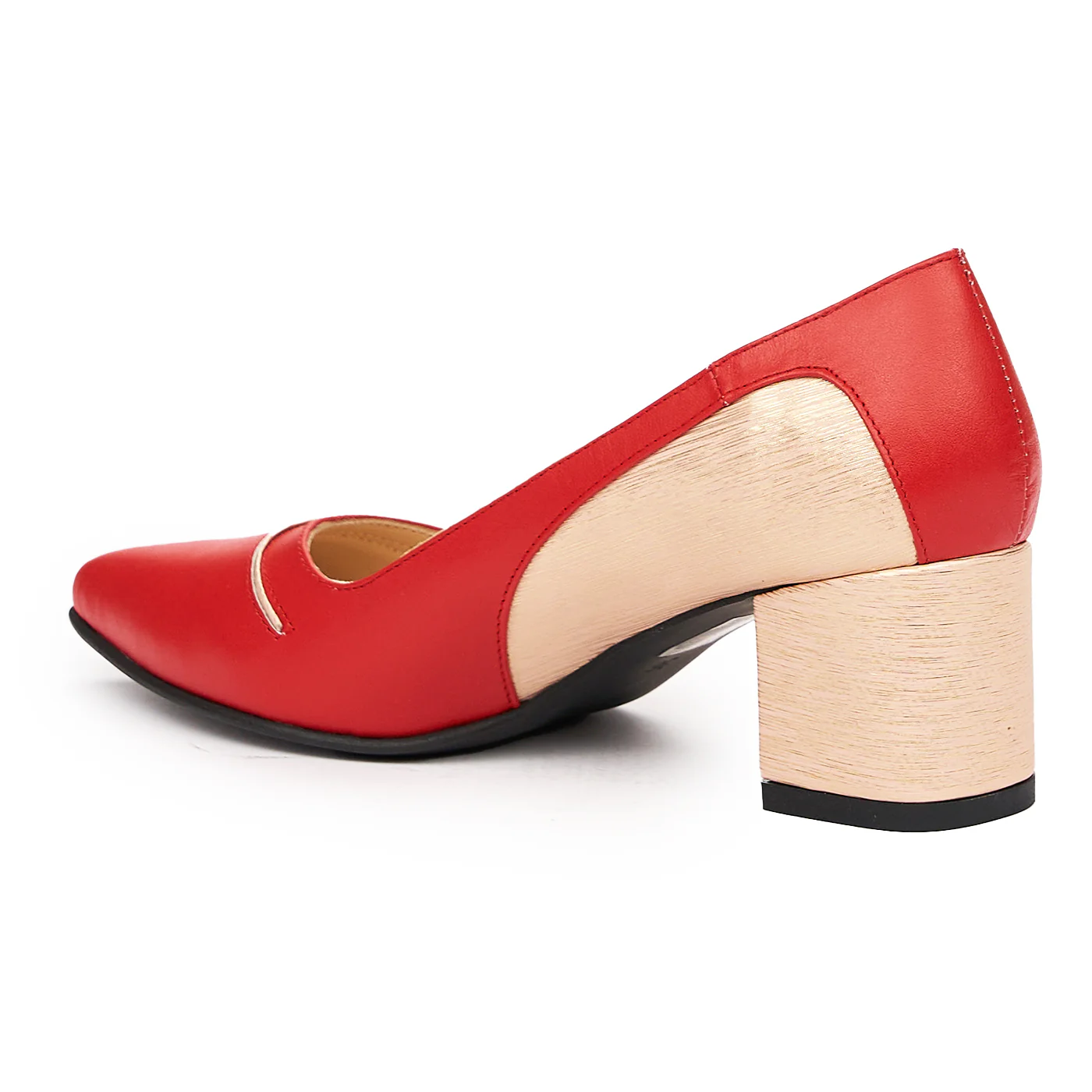 Pantofi dama din piele naturala rosie 9316 - Image 3