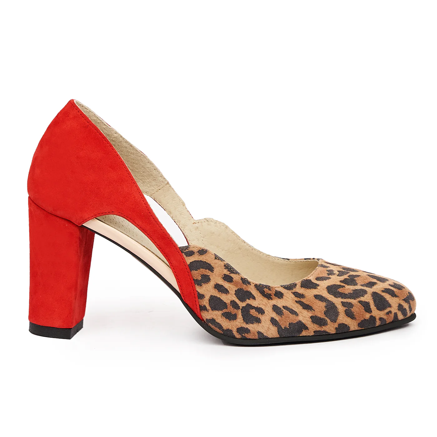 Pantofi dama din piele naturala rosie 9343