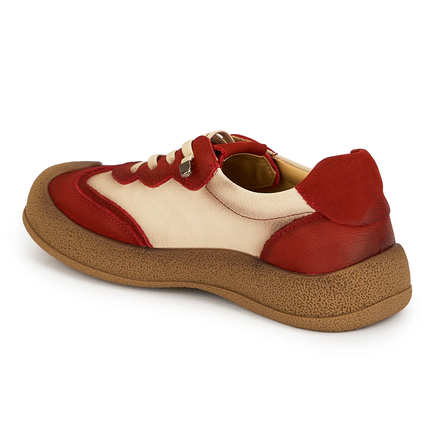 Pantofi dama din piele naturala rosie cu talpa joasa 19275 - Image 2