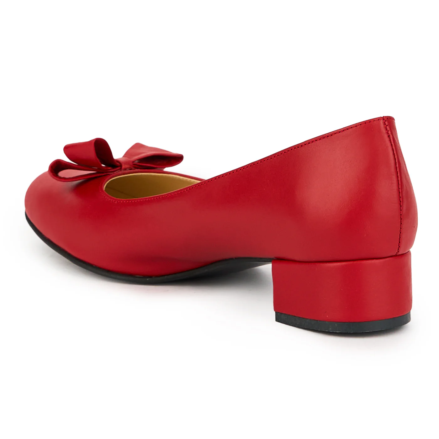 Pantofi dama din piele naturala rosie cu toc mic 3.5 cm 14903 - Image 2