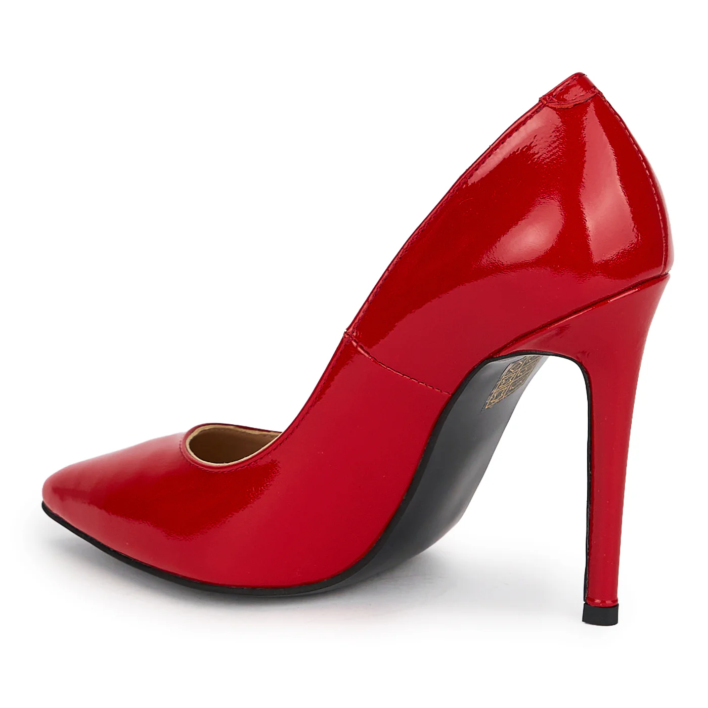 Pantofi dama din piele naturala rosie cu toc subtire 10 cm 19192 - Image 2
