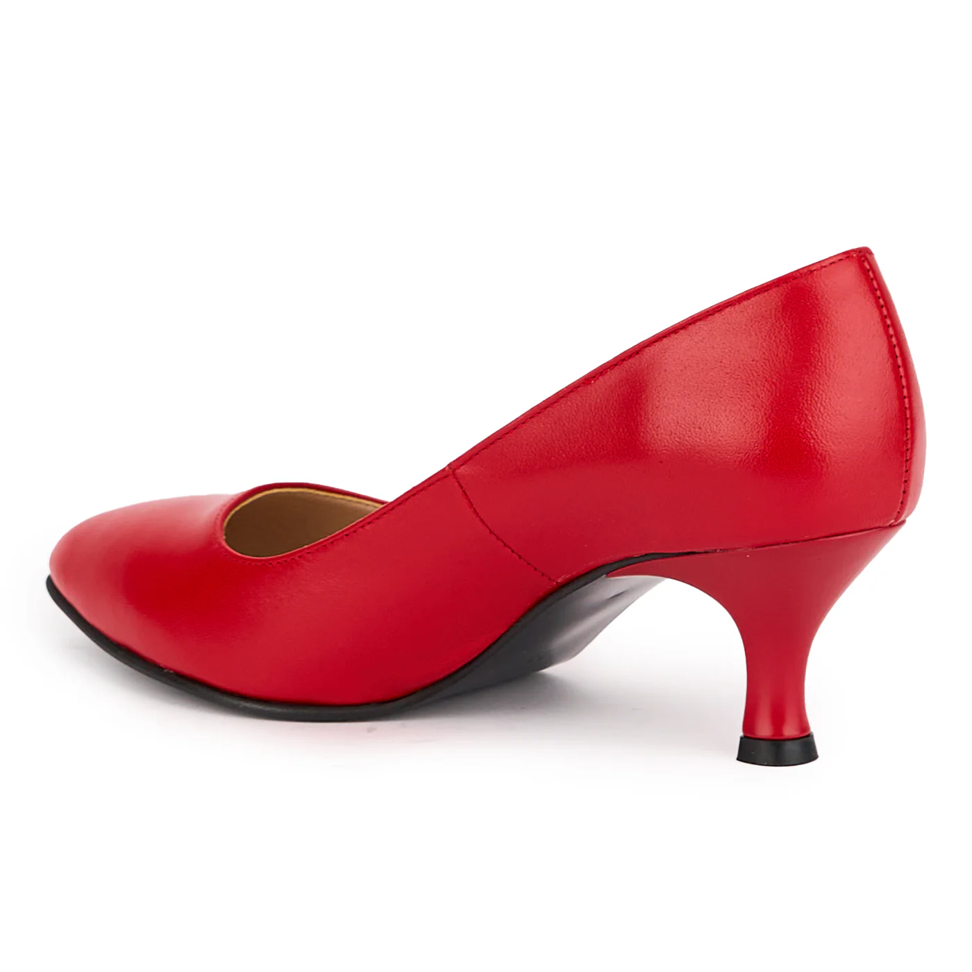 Pantofi dama din piele naturala rosie cu toc subtire 6 cm 16909 - Image 2