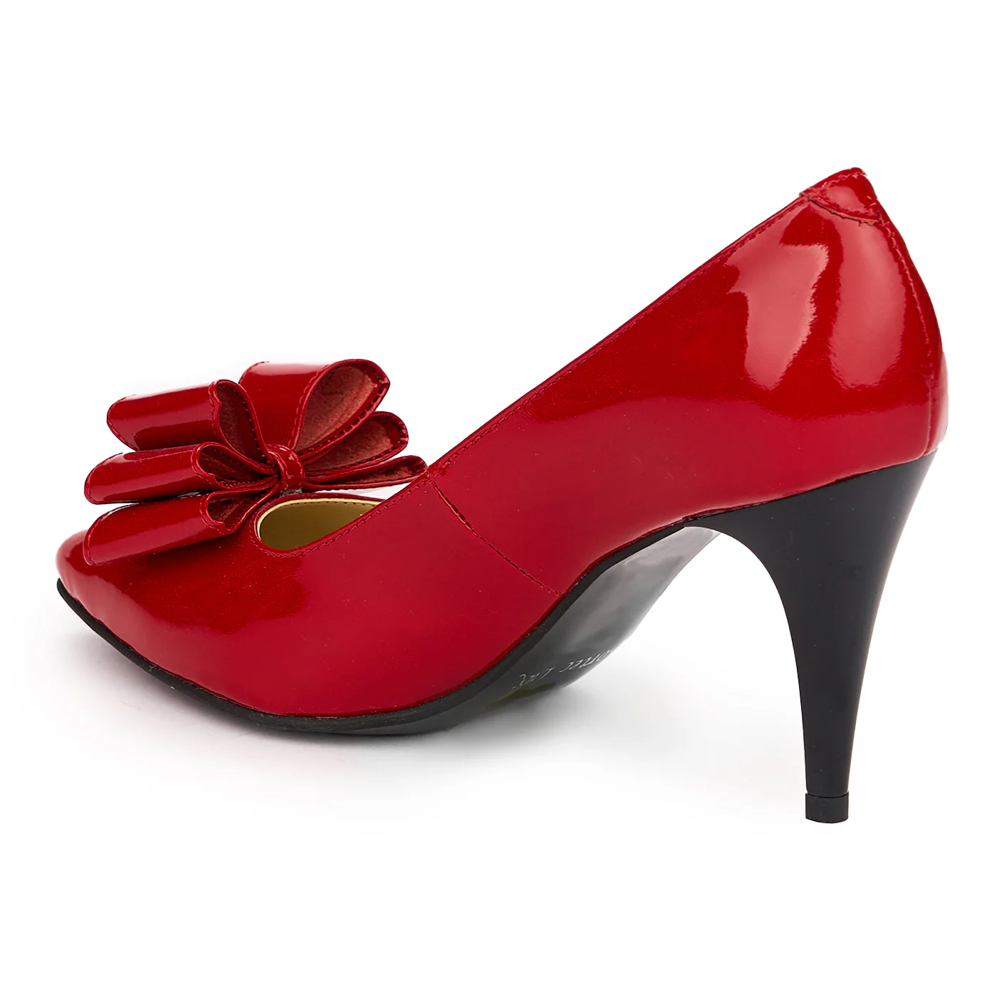 Pantofi dama din piele naturala rosie cu toc subtire 8.5 cm 13813 - Image 2