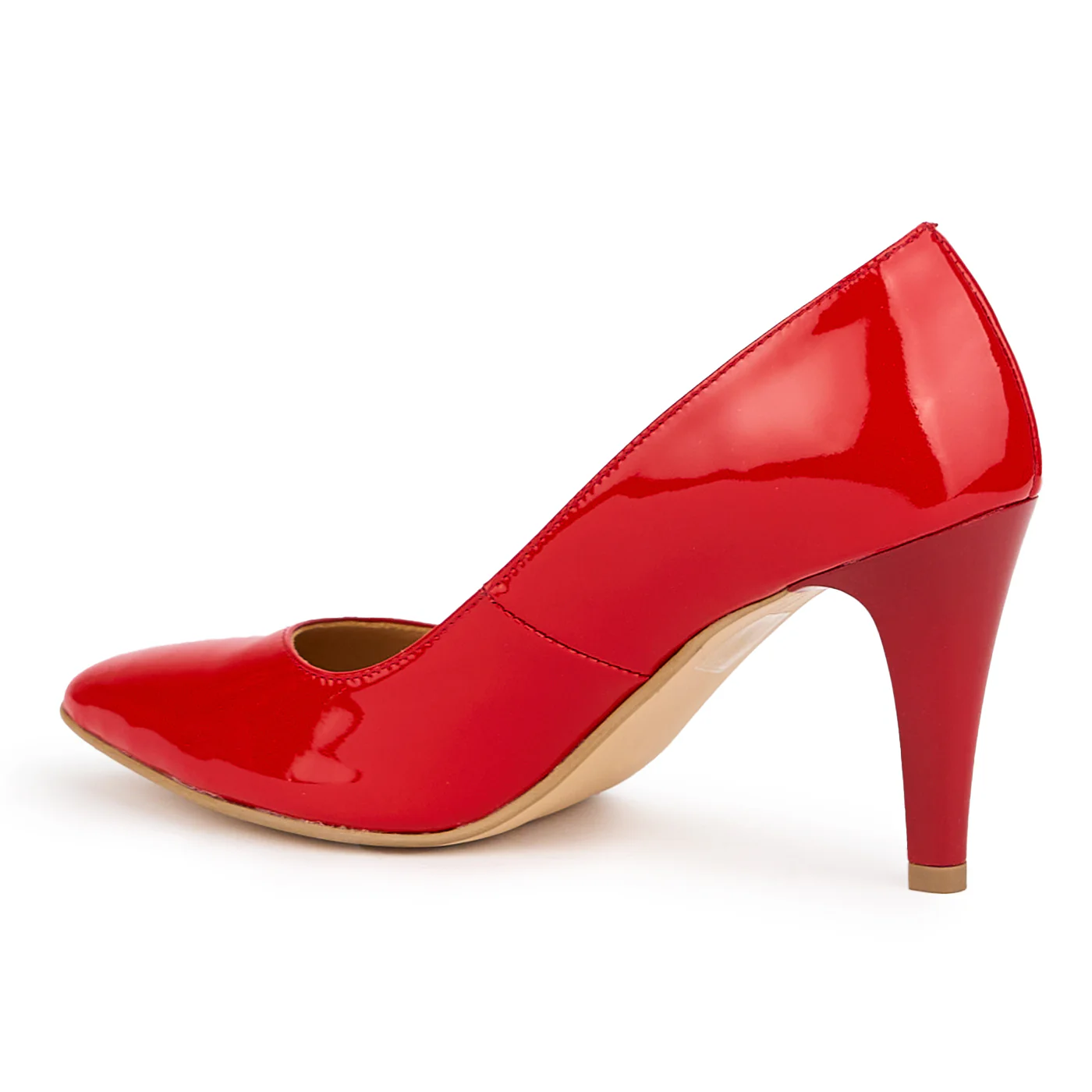 Pantofi dama din piele naturala rosie cu toc subtire 8.5 cm 15246 - Image 2