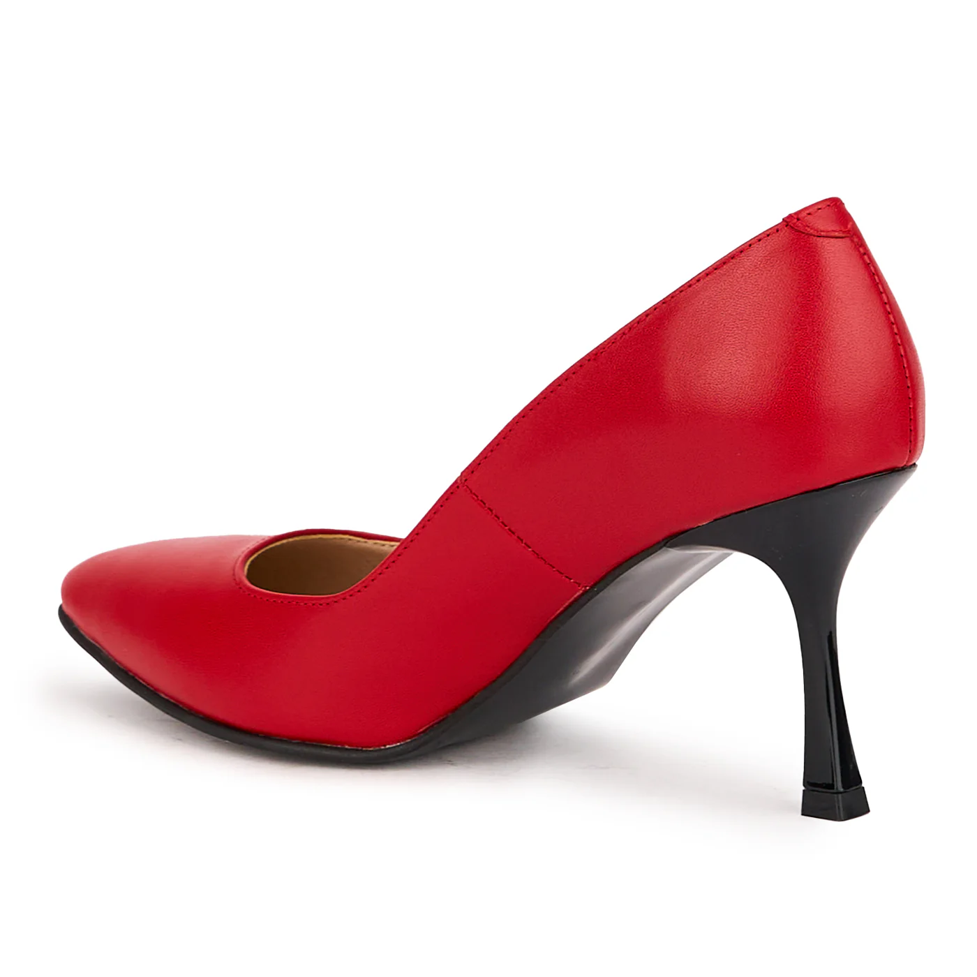 Pantofi dama din piele naturala rosie cu toc subtire 8 cm 16626 - Image 2