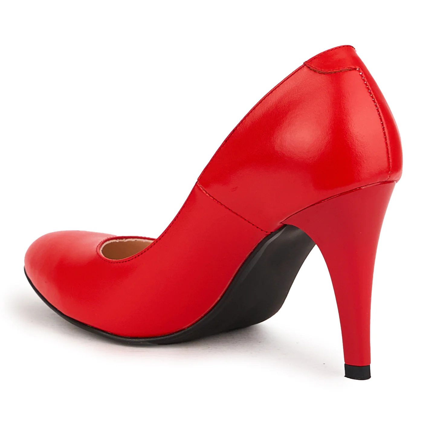 Pantofi dama din piele naturala rosie cu toc subtire 9 cm 16756 - Image 2