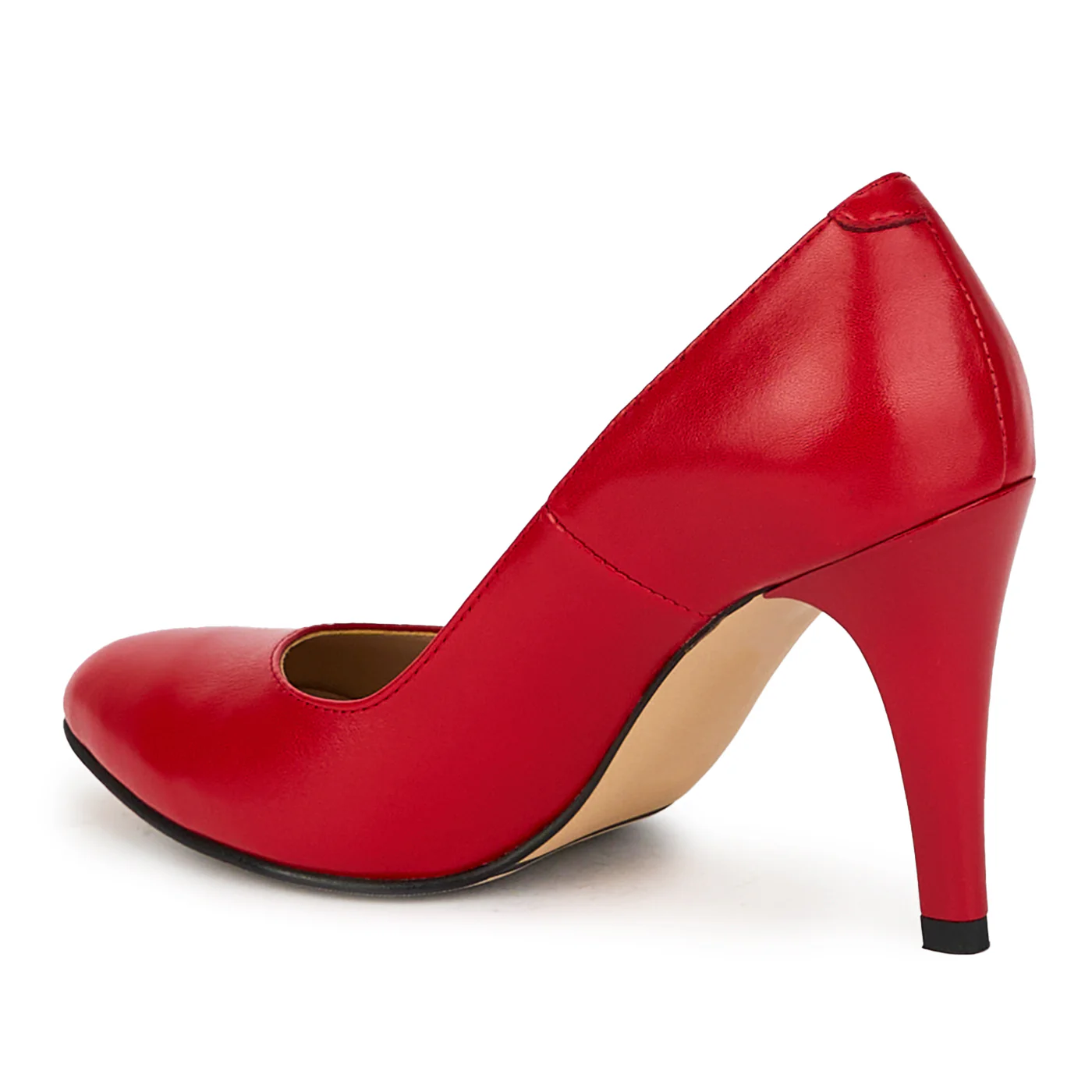 Pantofi dama din piele naturala rosie cu toc subtire 9 cm 18192 - Image 2