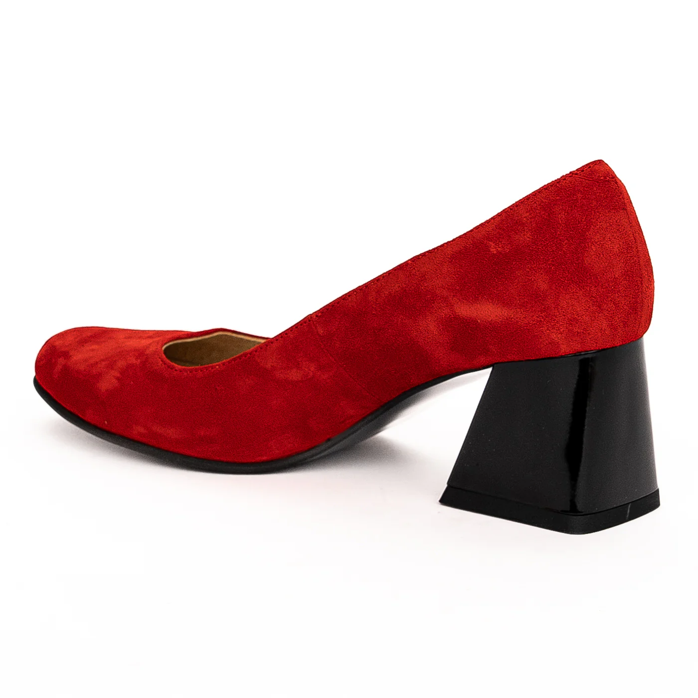 Pantofi dama din piele naturala rosie toc 6cm 13261 - Image 2