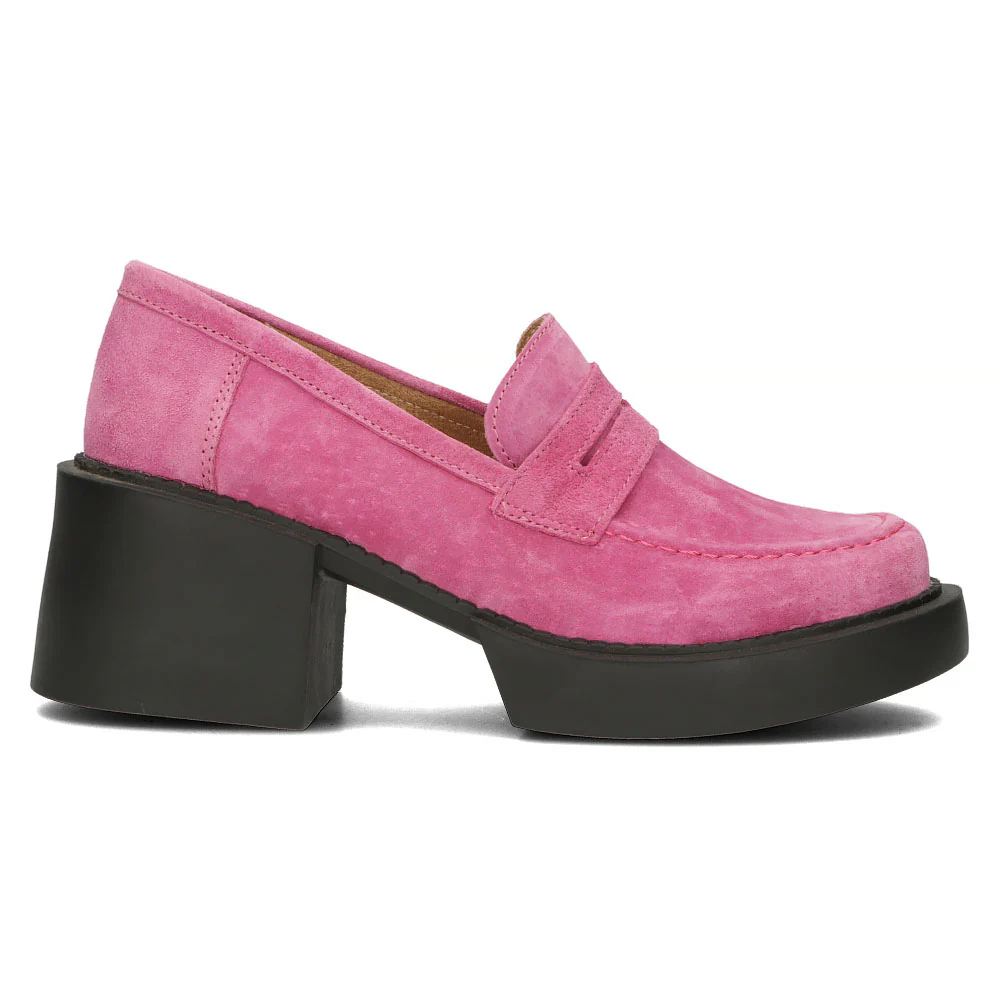 Pantofi dama din piele naturala roz 13480