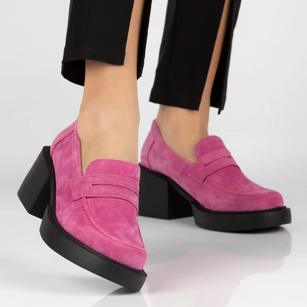 Pantofi dama din piele naturala roz 13480 - Image 5