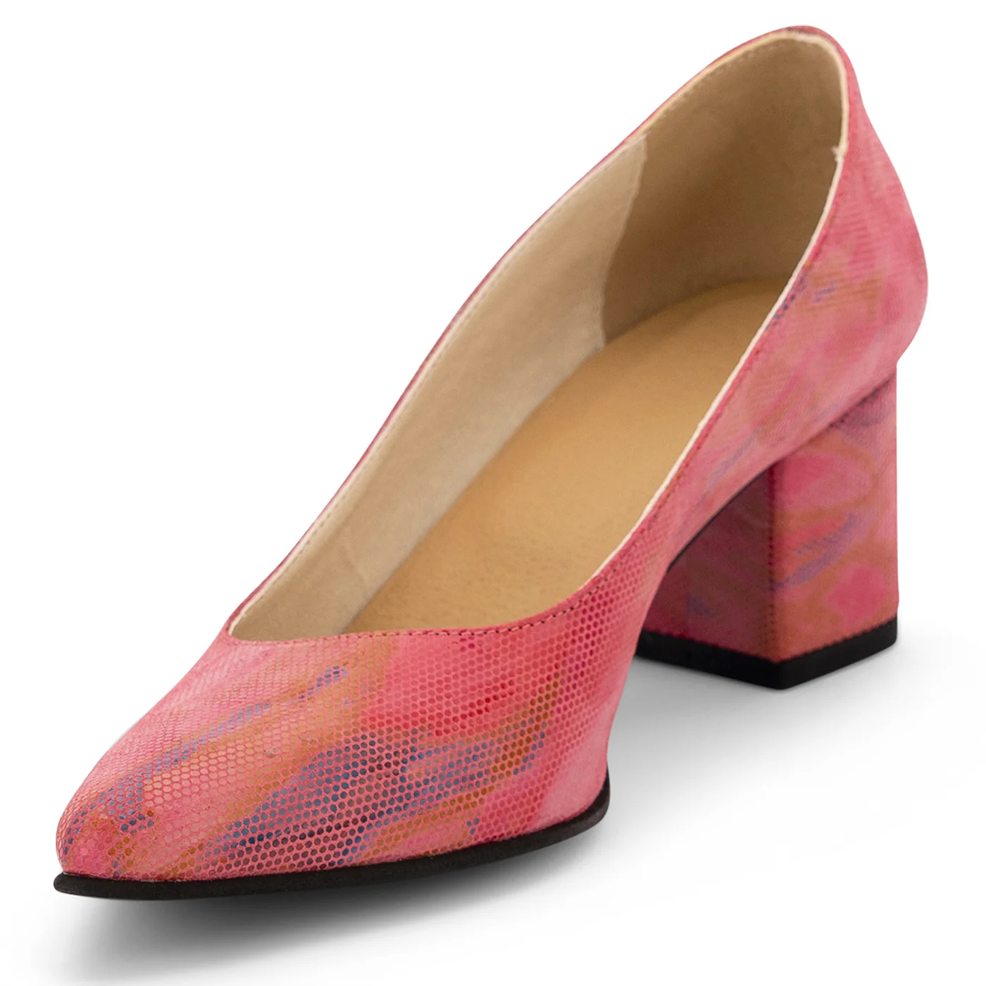 Pantofi dama din piele naturala roz 14029 - Image 3
