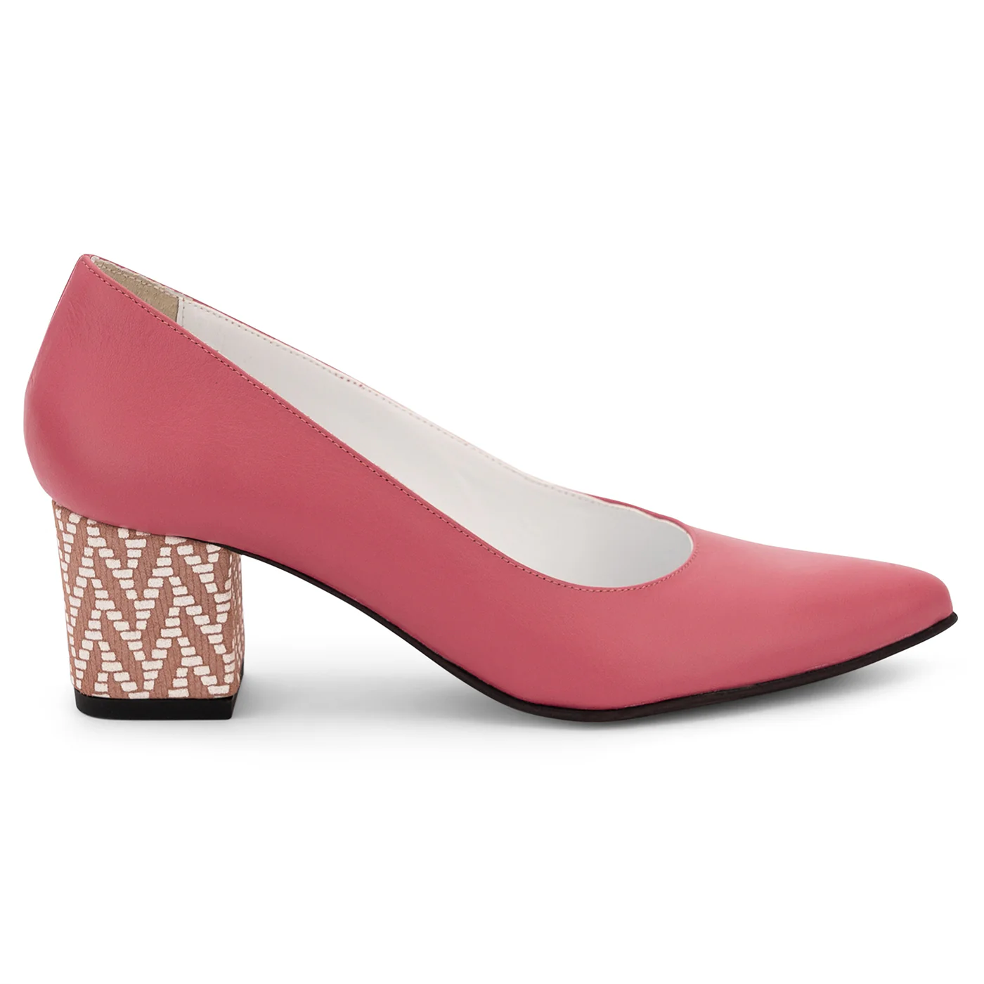 Pantofi dama din piele naturala roz 14030