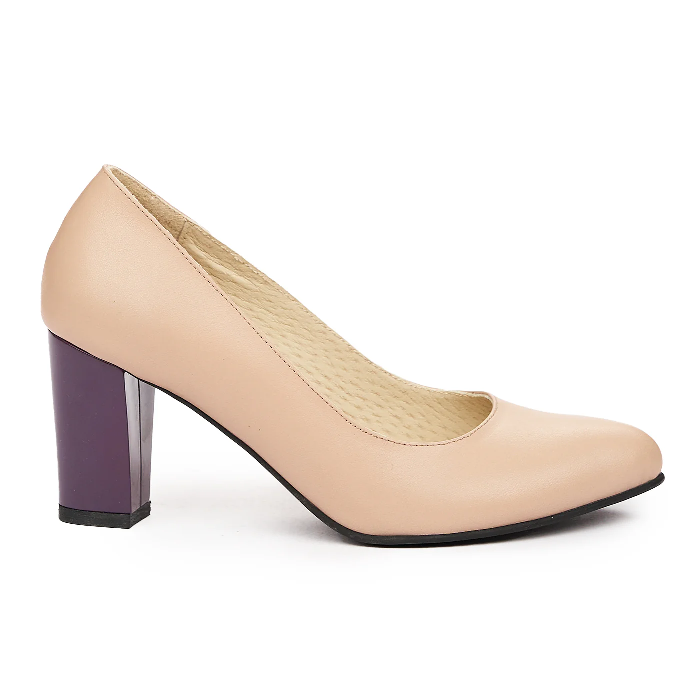Pantofi dama din piele naturala roz 9318